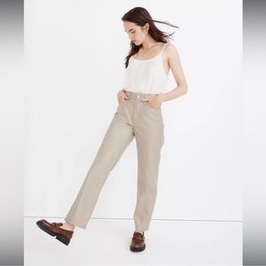 NWT Madewell Original Straight Faux Leather Pants in “cream”